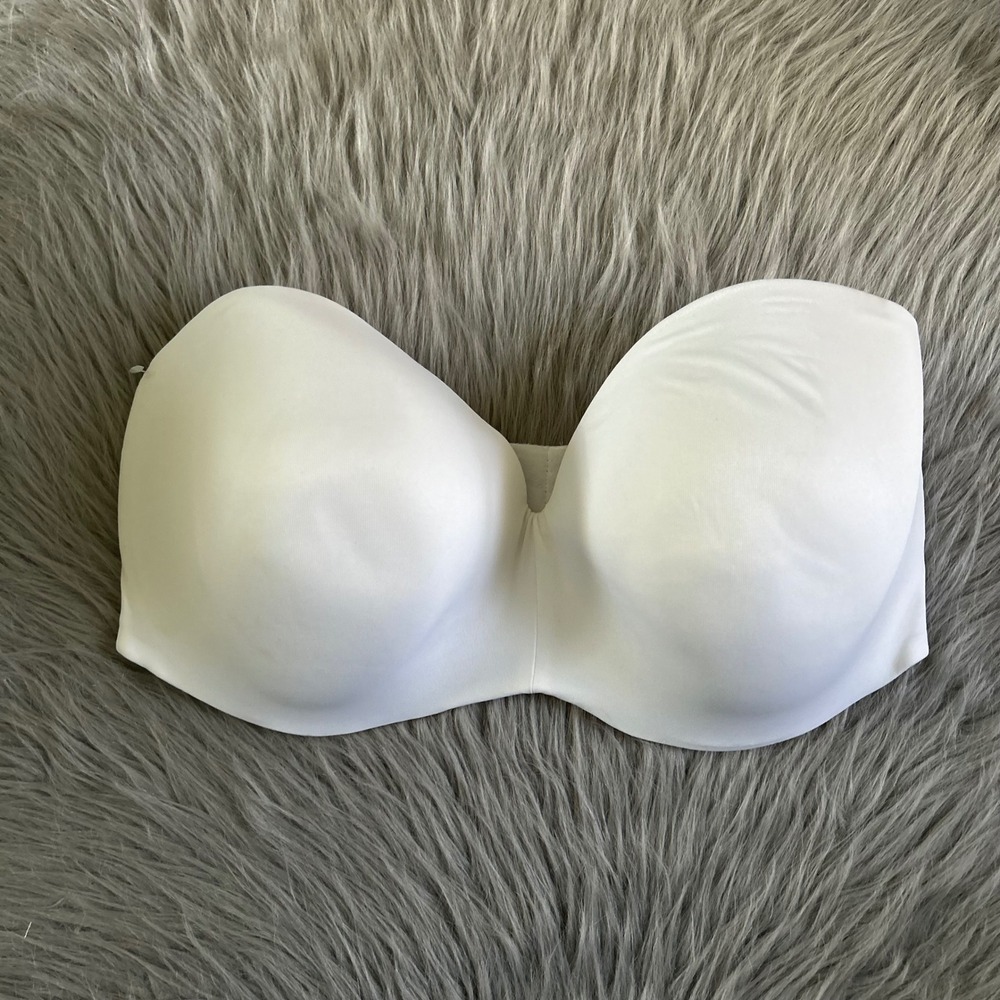 Maidenform Sweet Nothings Perfect Coverage Strapless Bra Womens Size 38DDD White